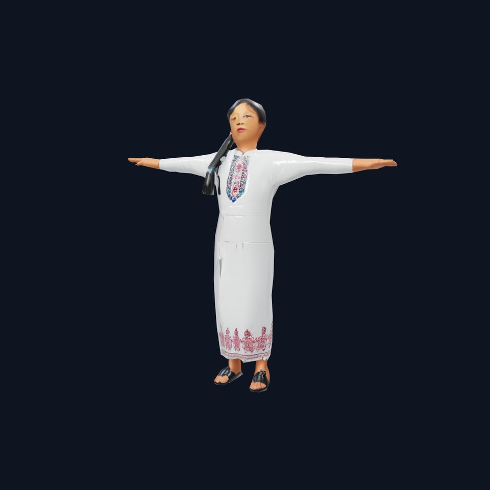 Traditional Embroidered Dress model pack